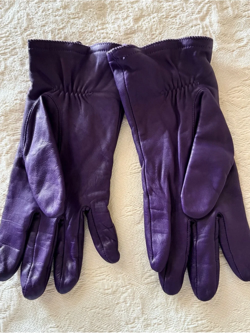 Aris Genuine Leather Lined Gloves | Purple |Size 8 | Style 834C1